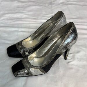 Elegant Black and Silver Women's Heels
